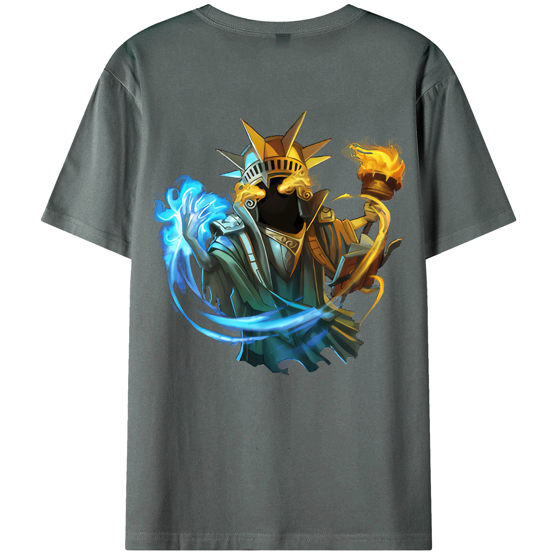（画像用） リーグ・オブ・レジェンド League of Legends LOL 綿100％ メンズ半袖Tシャツ（バックプリント） 通気性